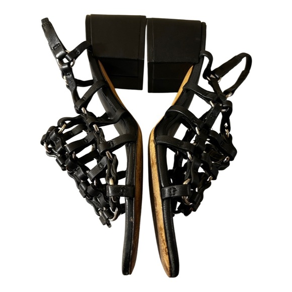 3.1 PHILIP LIM Leather Cube Cage Sandal Block Heel Sz 36.5 EU 6 US $495 - Picture 3 of 4
